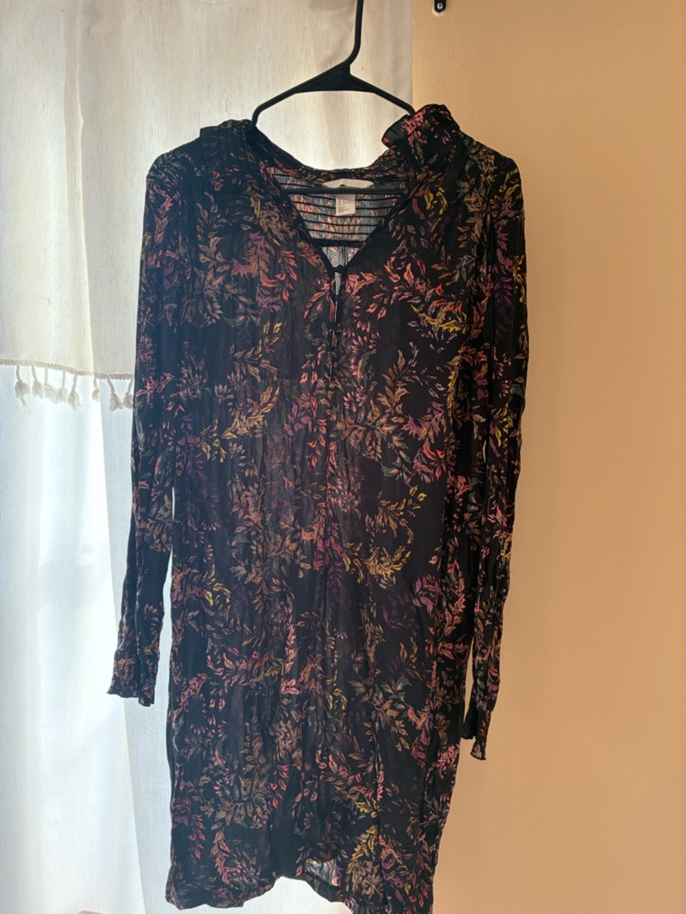 H&M sheer Dress with Multicolor Floral Print